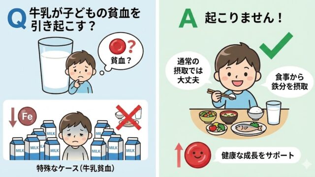 牛乳によって子どもの貧血が引き起こされることがある？