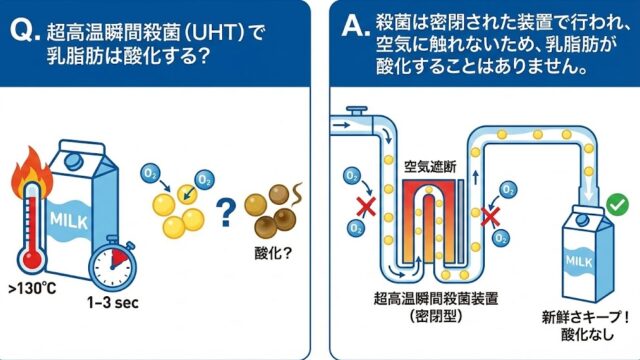 超高温瞬間殺菌（UHT）で乳脂肪は酸化する？