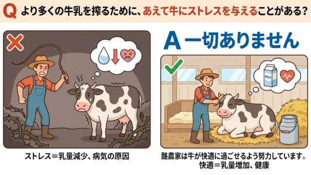 より多くの牛乳を搾るために、あえて牛にストレスを与えることがある